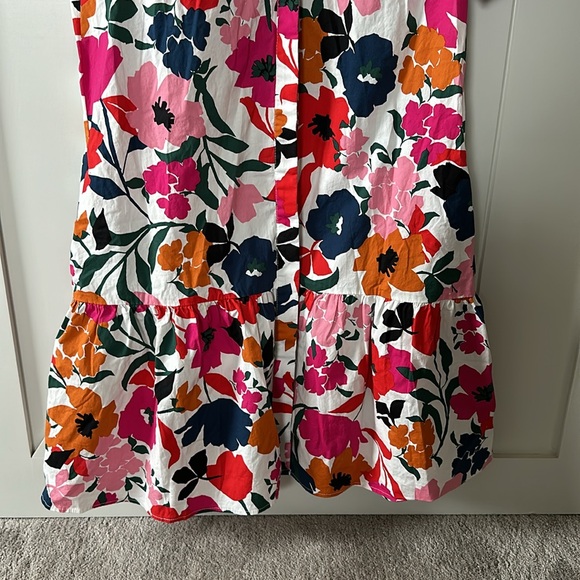 Donna Morgan 💚 Floral Ruffle Hem Poplin Shirt Dress - Picture 6 of 12